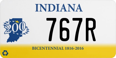 IN license plate 767R