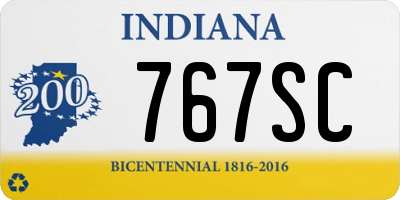 IN license plate 767SC