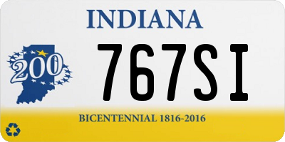 IN license plate 767SI