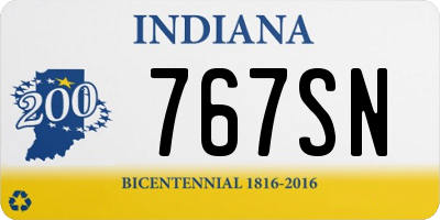 IN license plate 767SN