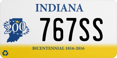 IN license plate 767SS