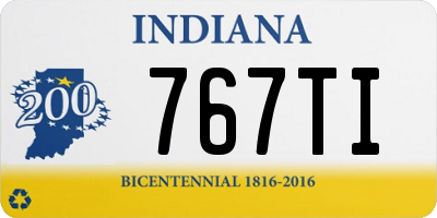 IN license plate 767TI