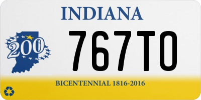 IN license plate 767TO