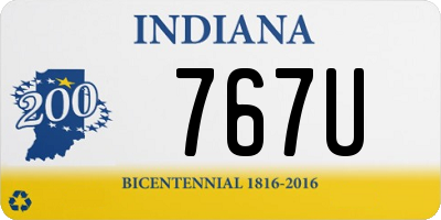 IN license plate 767U