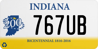 IN license plate 767UB