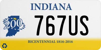 IN license plate 767US