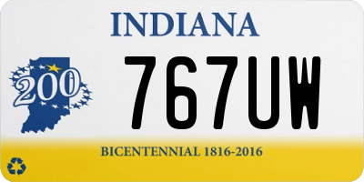 IN license plate 767UW
