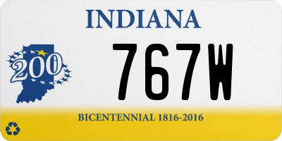 IN license plate 767W