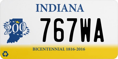IN license plate 767WA