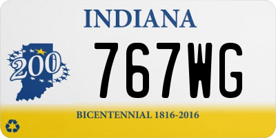 IN license plate 767WG