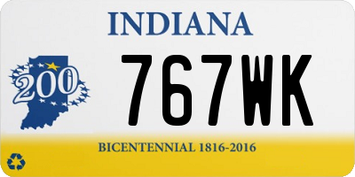 IN license plate 767WK