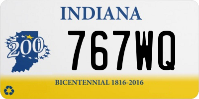 IN license plate 767WQ