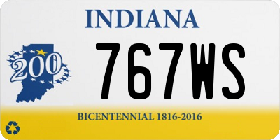 IN license plate 767WS