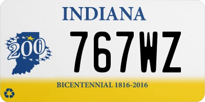 IN license plate 767WZ