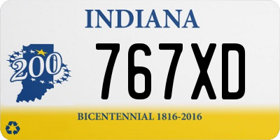 IN license plate 767XD