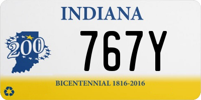 IN license plate 767Y