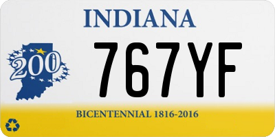IN license plate 767YF
