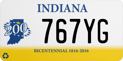 IN license plate 767YG