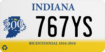 IN license plate 767YS