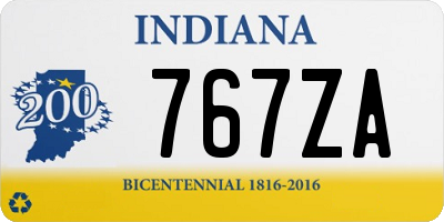 IN license plate 767ZA