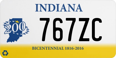 IN license plate 767ZC