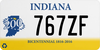 IN license plate 767ZF