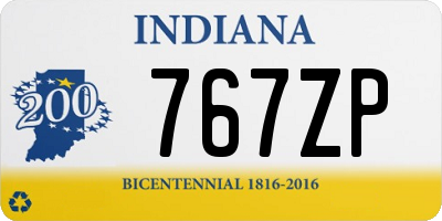 IN license plate 767ZP