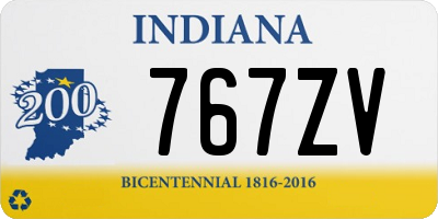 IN license plate 767ZV