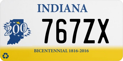 IN license plate 767ZX