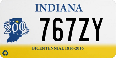 IN license plate 767ZY