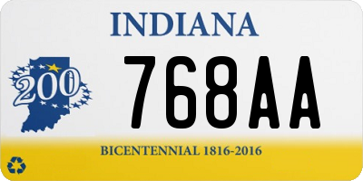 IN license plate 768AA