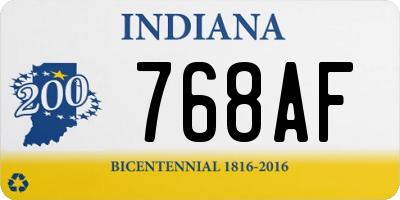 IN license plate 768AF