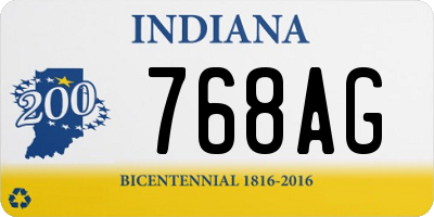 IN license plate 768AG