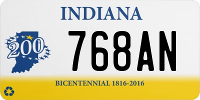 IN license plate 768AN