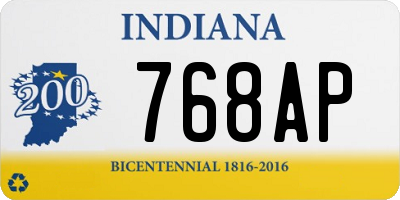 IN license plate 768AP