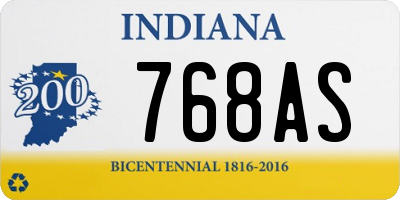 IN license plate 768AS