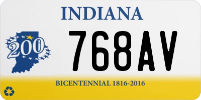 IN license plate 768AV