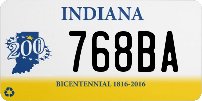IN license plate 768BA