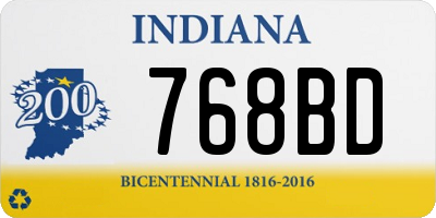 IN license plate 768BD