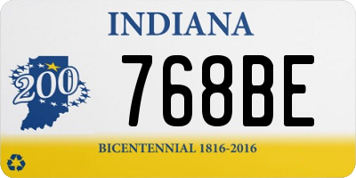 IN license plate 768BE