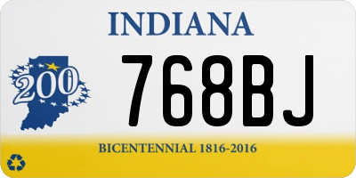 IN license plate 768BJ