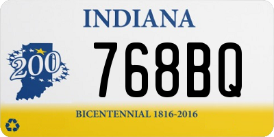 IN license plate 768BQ