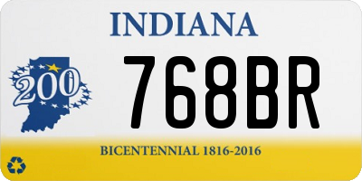 IN license plate 768BR