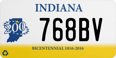 IN license plate 768BV