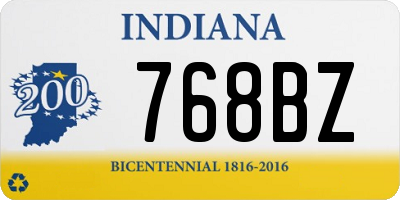 IN license plate 768BZ