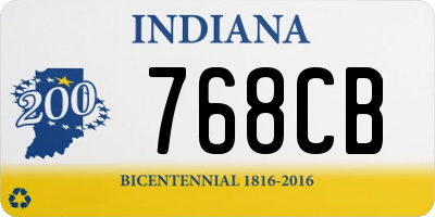 IN license plate 768CB