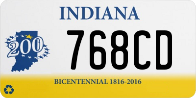 IN license plate 768CD