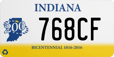 IN license plate 768CF