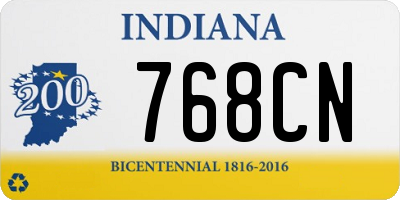 IN license plate 768CN