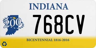 IN license plate 768CV